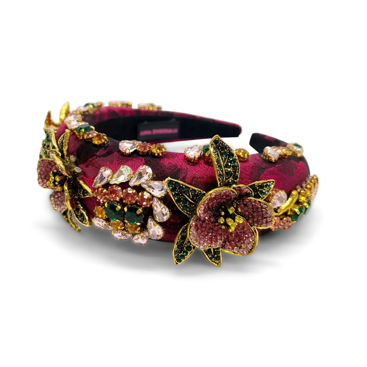 Embellished Pink Floral Luxury Headband Floral Knot Headbands | Floral Headbands | Twine and Love main image 4