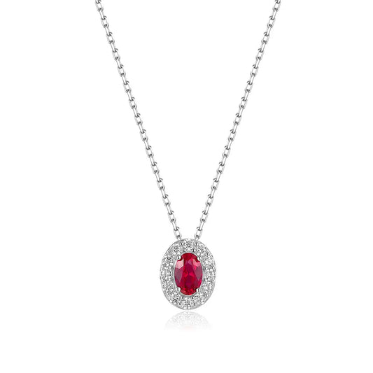 Lily Gem Necklace in Ruby Anna Zuckerman