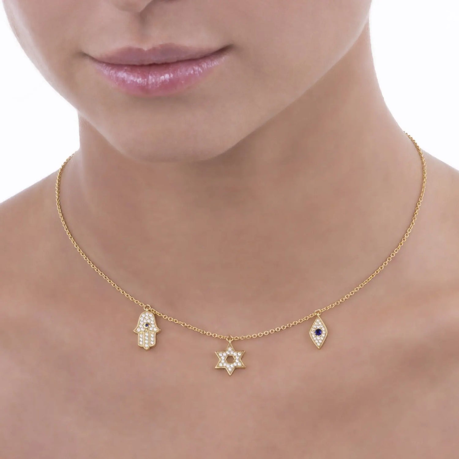 Love and Faith Necklace Yellow Gold Anna Zuckerman
