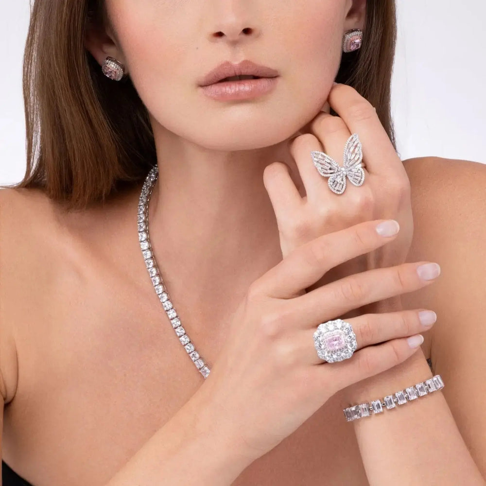 Mariposa Modern Sculpture Ring in Platinum - Anna Zuckerman