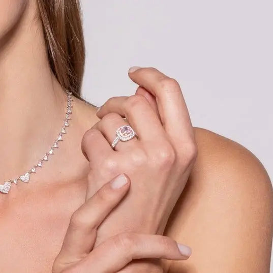 Lucia Brilliante Ring in Argyle Pink - Anna Zuckerman
