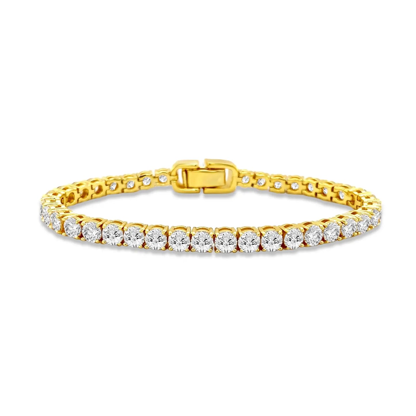 Luxe G Color 10 Carat Bracelet Four Prong in Gold Anna Zuckerman