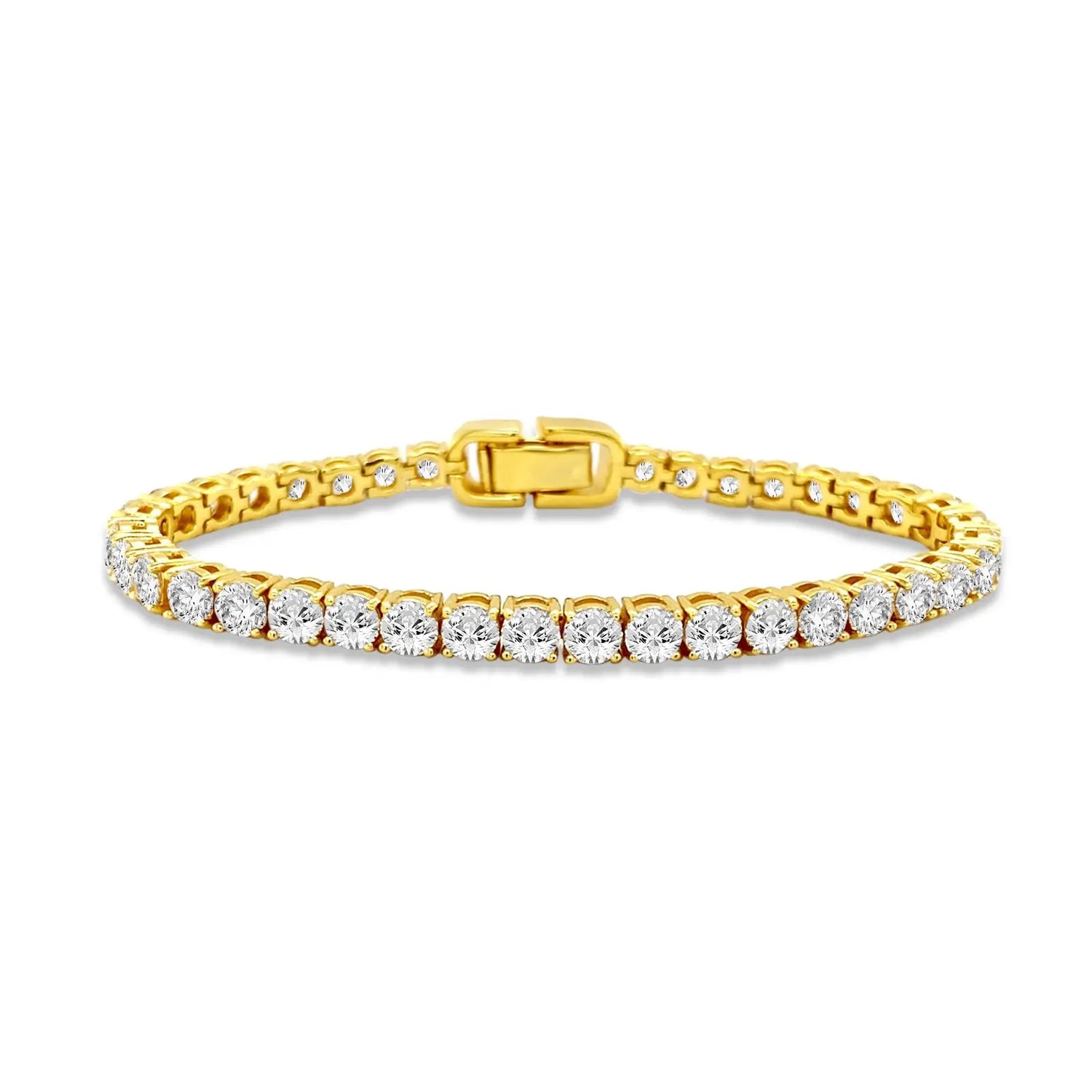 Luxe G Color 10 Carat Bracelet Four Prong in Gold Anna Zuckerman