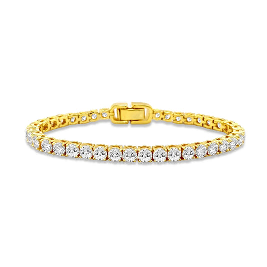 Luxe G Color 10 Carat Bracelet Four Prong in Gold Anna Zuckerman