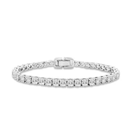 Luxe G Color 10 Carat Bracelet Four Prong in Platinum Anna Zuckerman