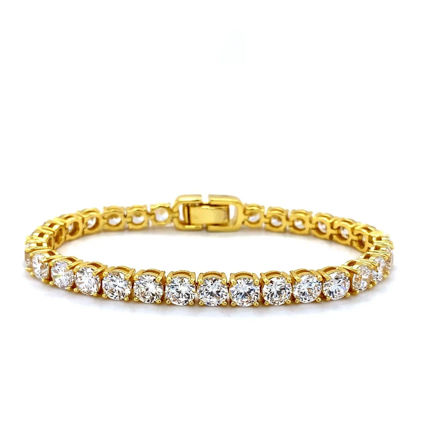 Luxe G Color 15 Carat Bracelet Four Prong in Gold Anna Zuckerman