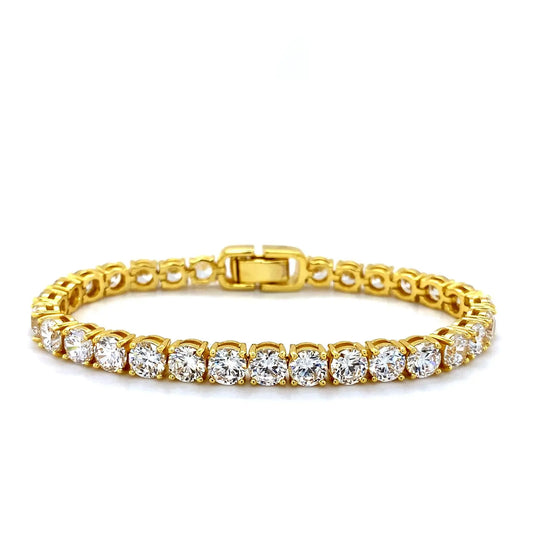 Luxe G Color 15 Carat Bracelet Four Prong in Gold Anna Zuckerman