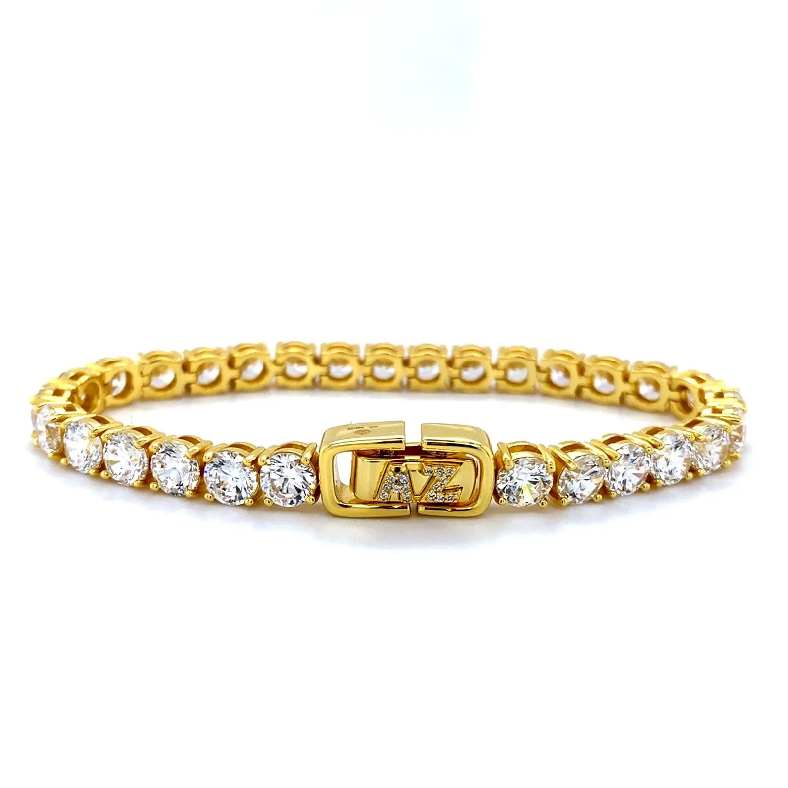 Luxe G Color 15 Carat Bracelet Four Prong in Gold Anna Zuckerman