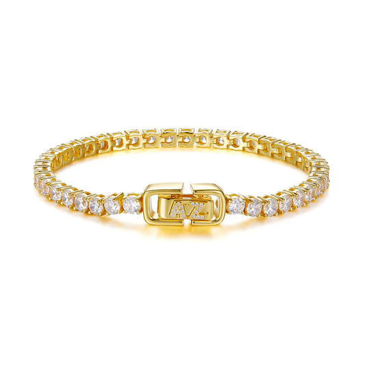 Luxe G Color 5 Carat Bracelet Four Prong in Gold Anna Zuckerman