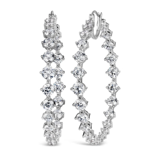 Luxe Radiance Hoop Earrings in Platinum Anna Zuckerman