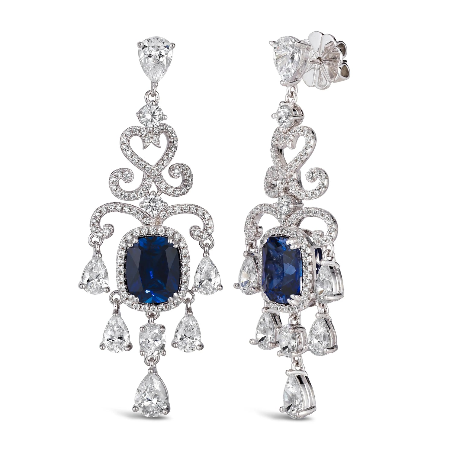 Magnificent Mile Statement Earrings in Blue Sapphire Anna Zuckerman