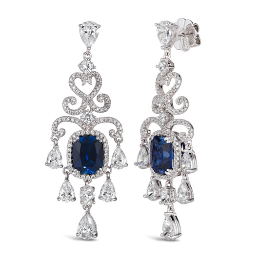 Magnificent Mile Statement Earrings in Blue Sapphire Anna Zuckerman