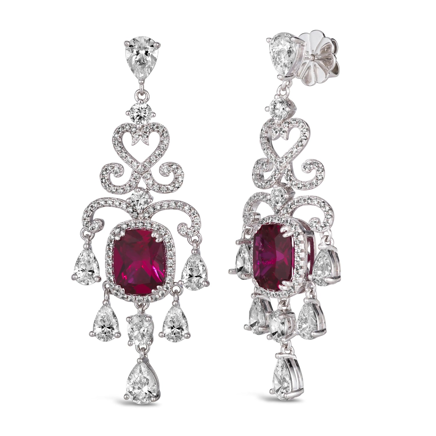 Magnificent Mile Statement Earrings in Ruby Anna Zuckerman