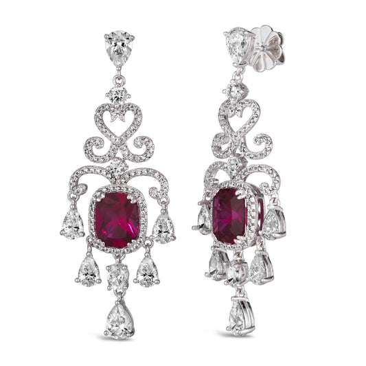 Magnificent Mile Statement Earrings in Ruby Anna Zuckerman