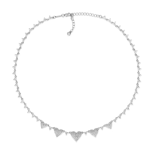 Maria Barcelona Heart Necklace in Platinum Anna Zuckerman Retail