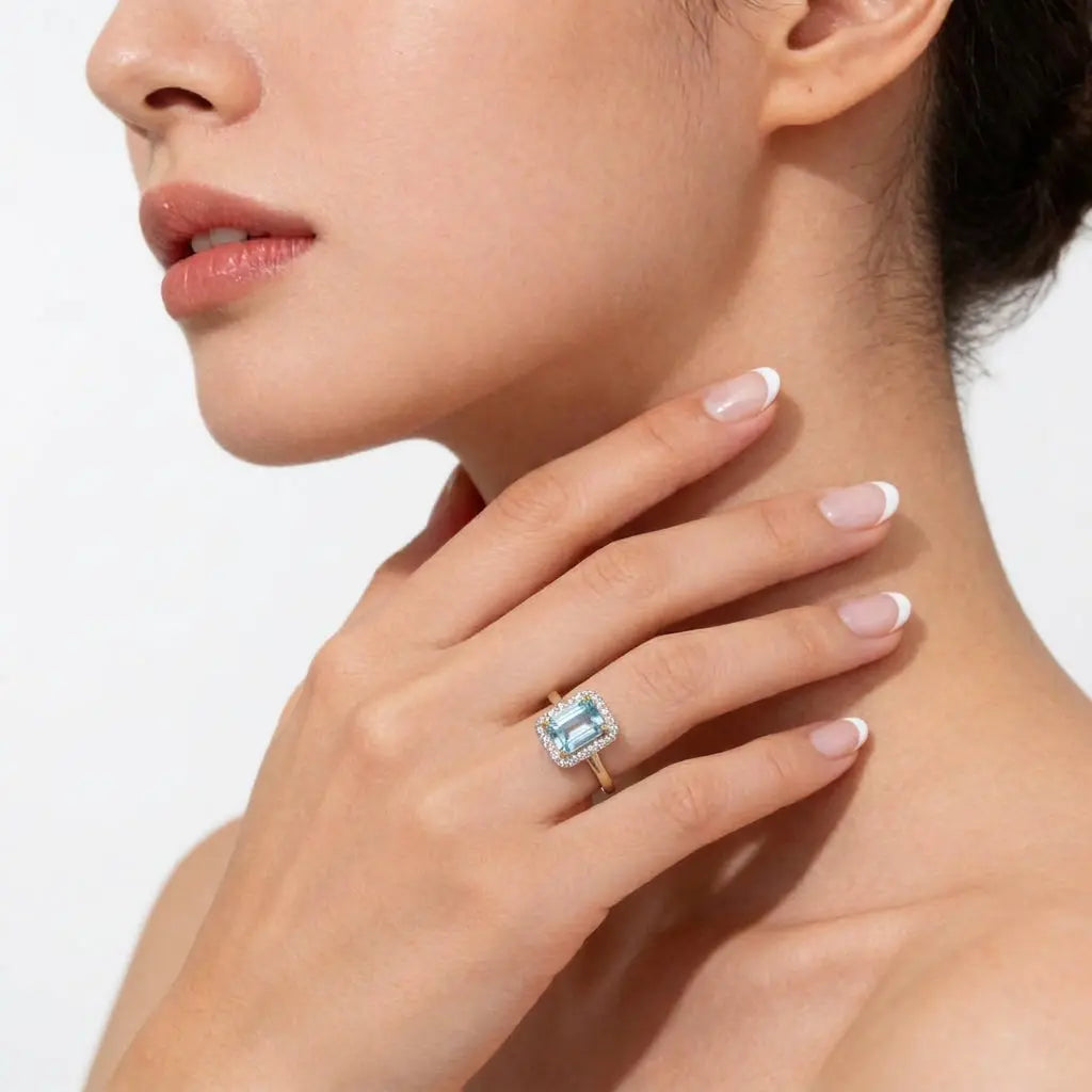 Marina Bell Ring Aquamarine Anna Zuckerman
