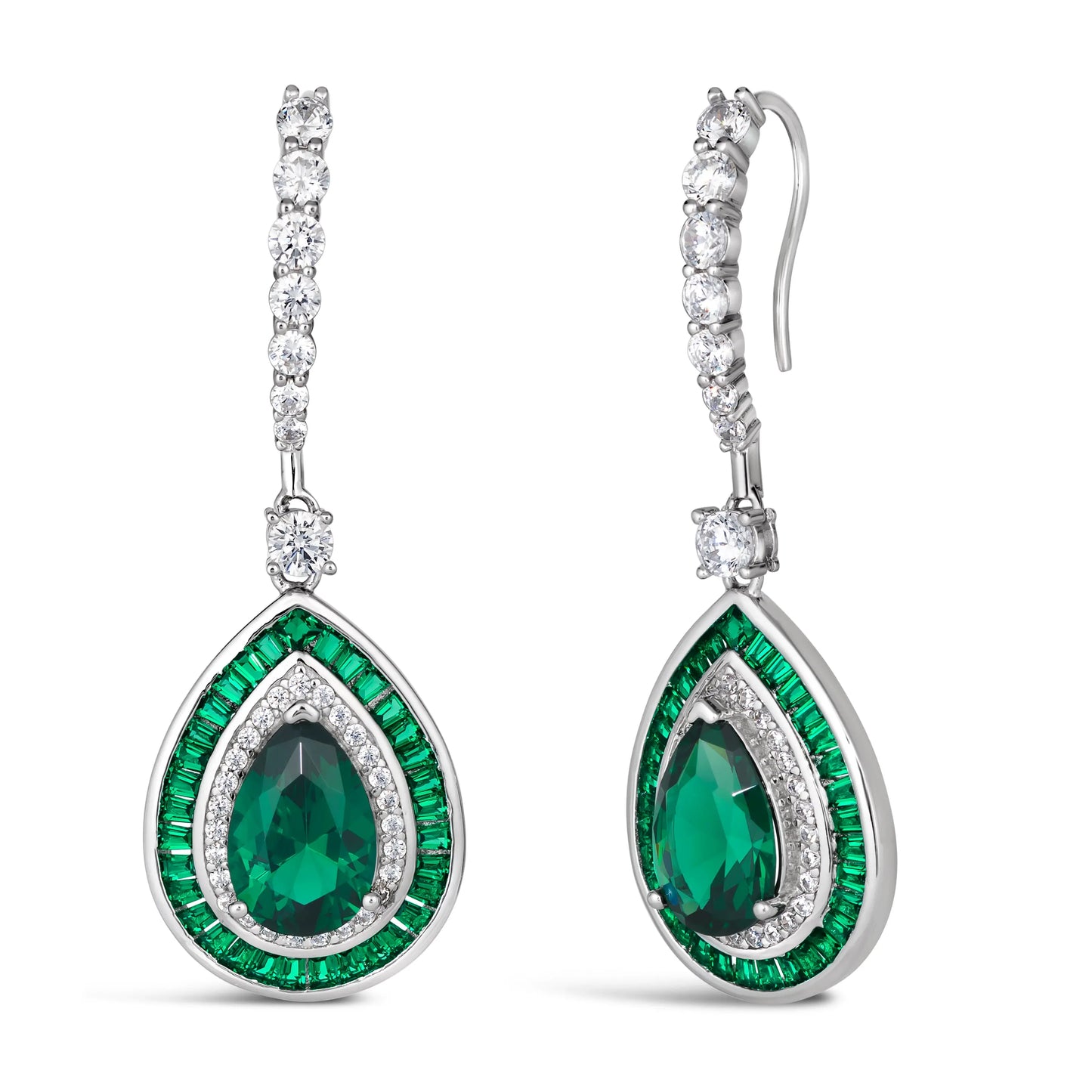 Medellin Gem Drop Earrings in Emerald - Anna Zuckerman