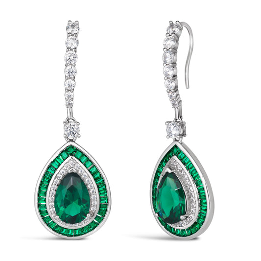 Medellin Gem Drop Earrings in Emerald - Anna Zuckerman