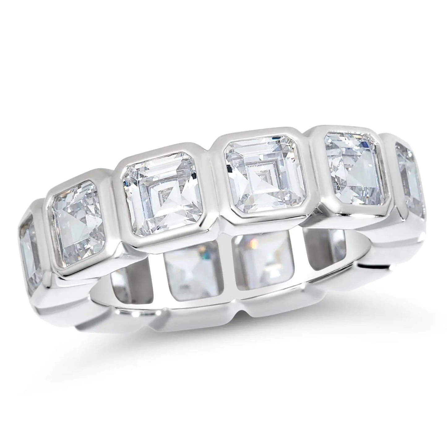 Men's 6.5 Carat Asscher Ring in Platinum Anna Zuckerman