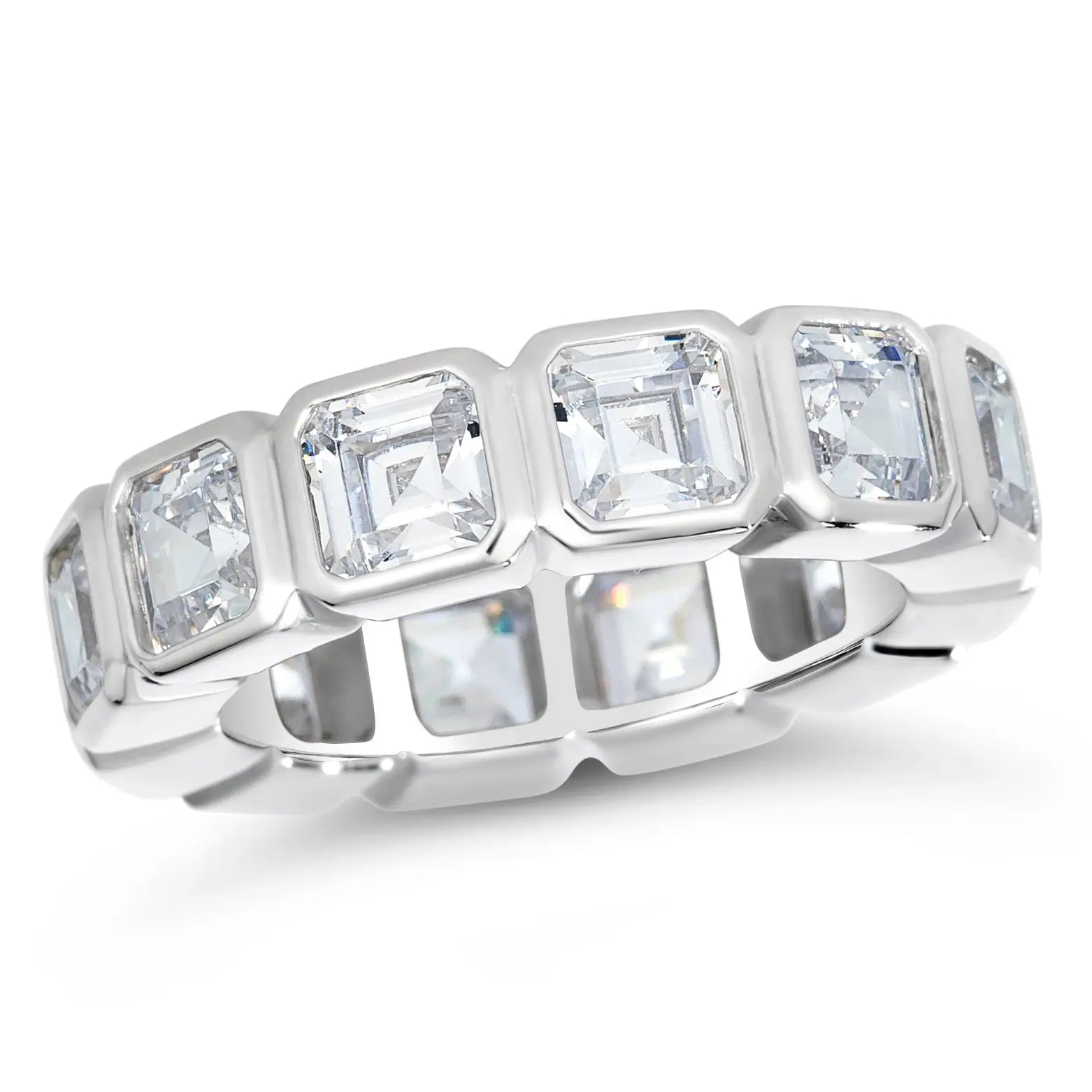 Men's 6.5 Carat Asscher Ring in Platinum Anna Zuckerman