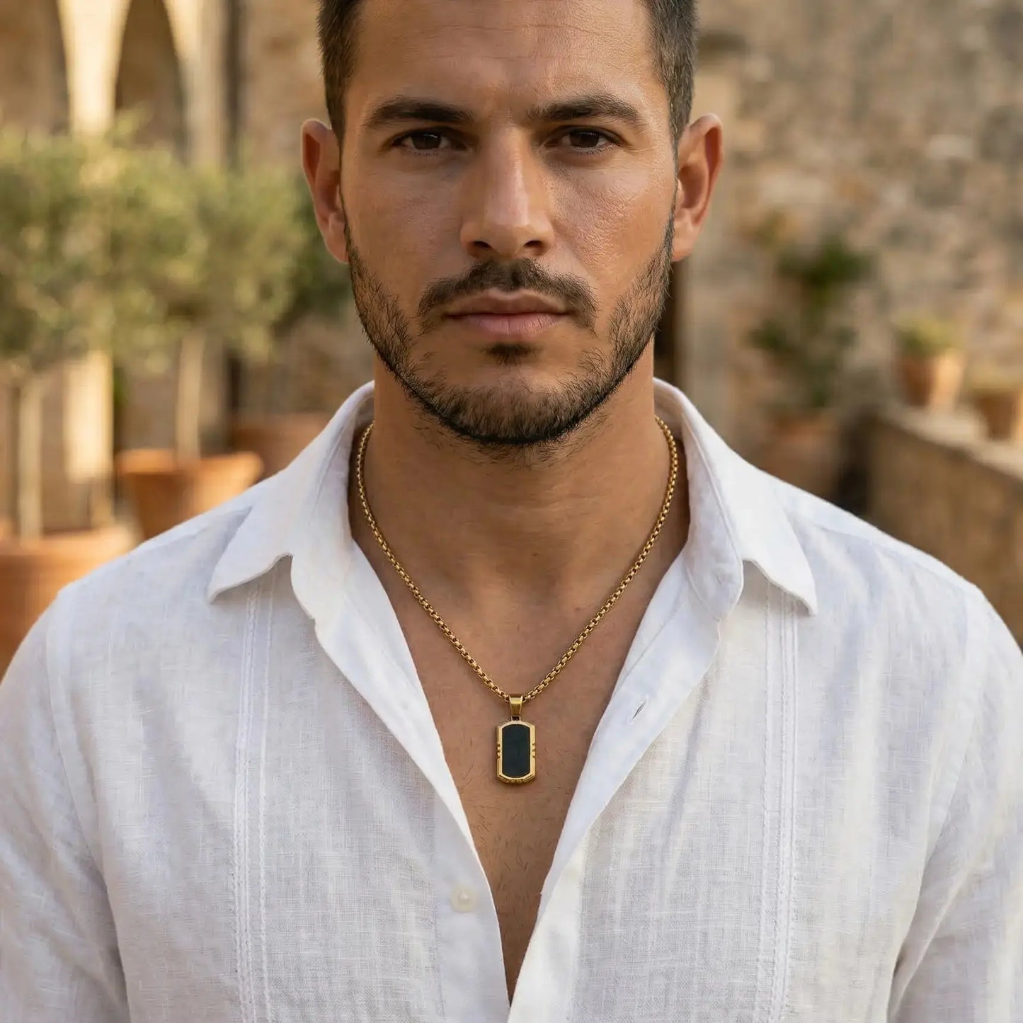 Midnight Obsidian Shield Necklace Anna Zuckerman