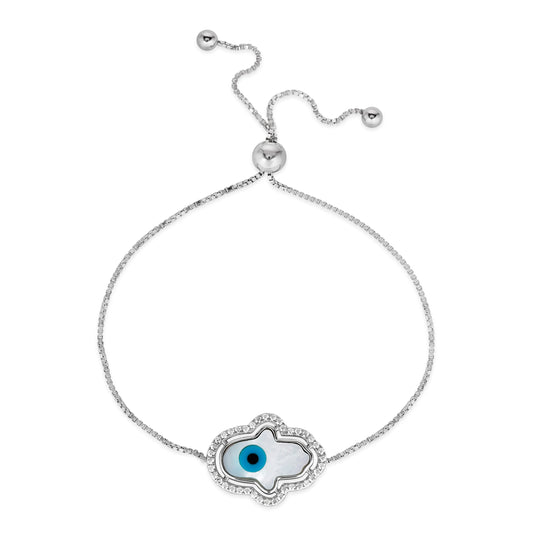 Mother of Pearl Hamsa Bolo Bracelet - Anna Zuckerman