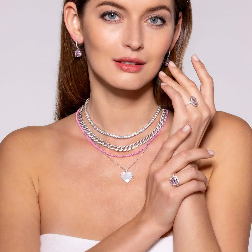 Mother of Pearl Heart Necklace - Anna Zuckerman