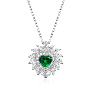 Multi Gem Heart Necklace in Emerald Anna Zuckerman