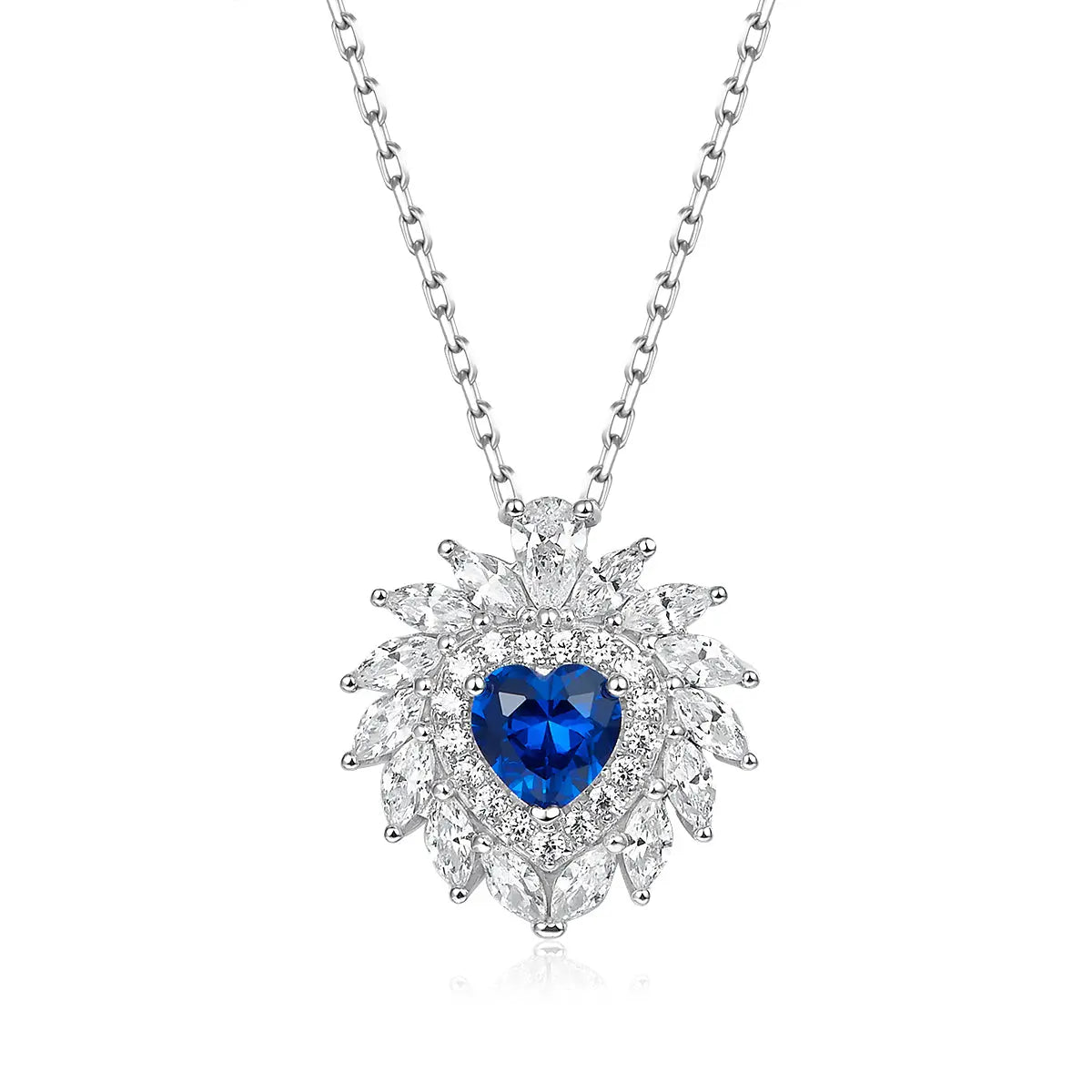 Multi Gem Heart Necklace in Sapphire Anna Zuckerman