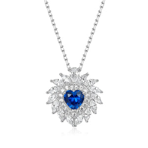 Multi Gem Heart Necklace in Sapphire Anna Zuckerman