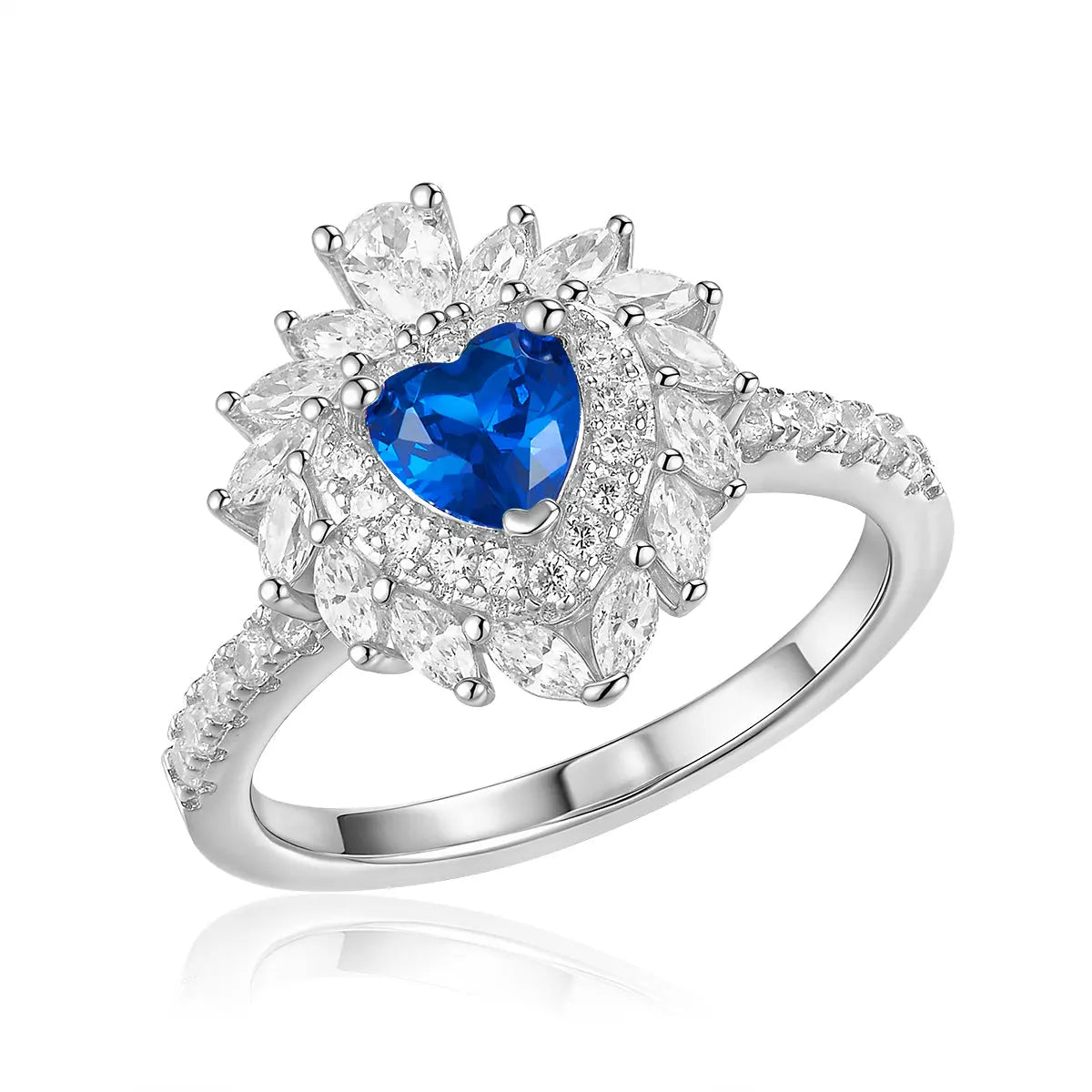 Multi Gem Heart Ring in Sapphire Anna Zuckerman