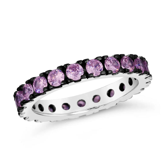 Multi-Sapphire Skinny Eternity Band In Argyle Pink Anna Zuckerman