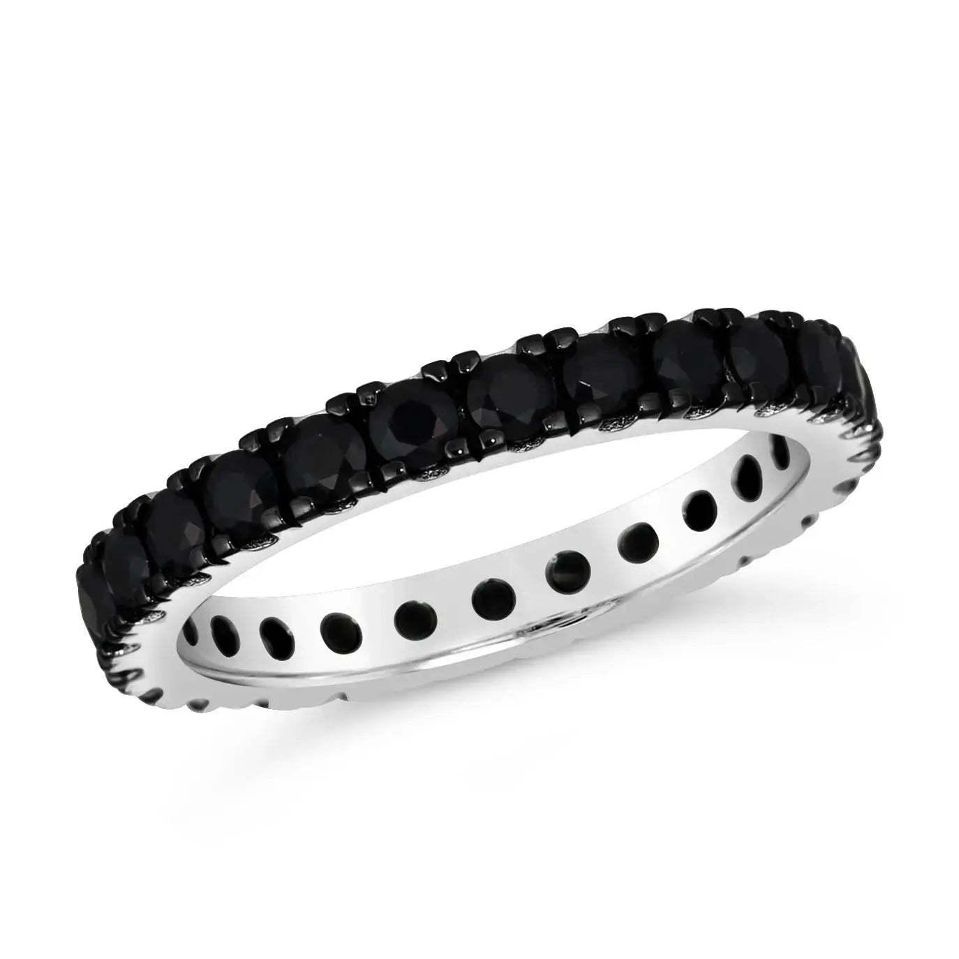 Multi-Sapphire Skinny Eternity Band in Black Anna Zuckerman Retail