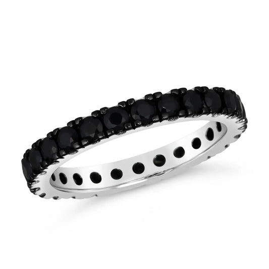 Multi-Sapphire Skinny Eternity Band in Black Anna Zuckerman Retail