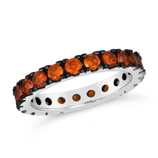 Multi-Sapphire Skinny Eternity Band in Orange Anna Zuckerman