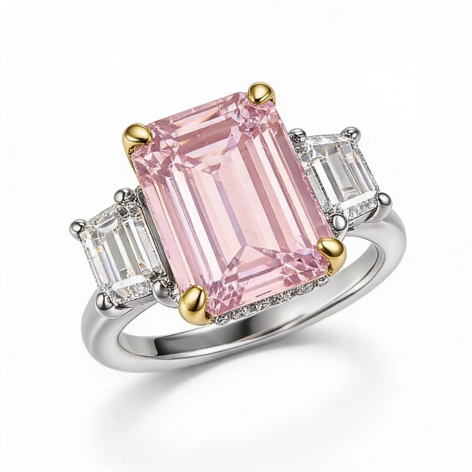 Natalie 3 Stone Ring in Argyle Pink