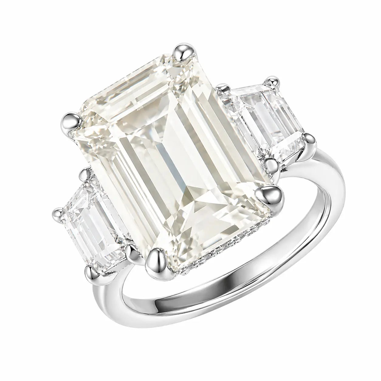 Natalie 3 Stone Ring in Diamond Crystalline