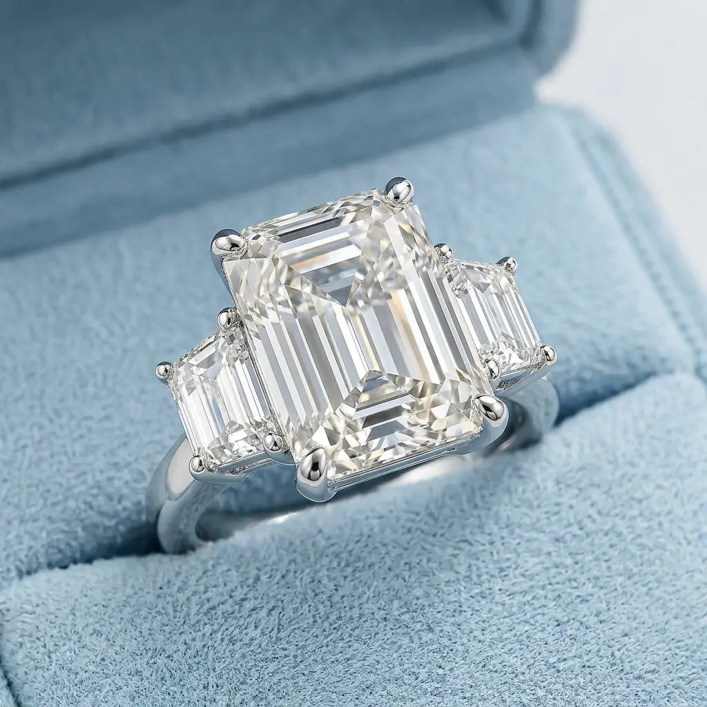 Natalie 3 Stone Ring in Diamond Crystalline