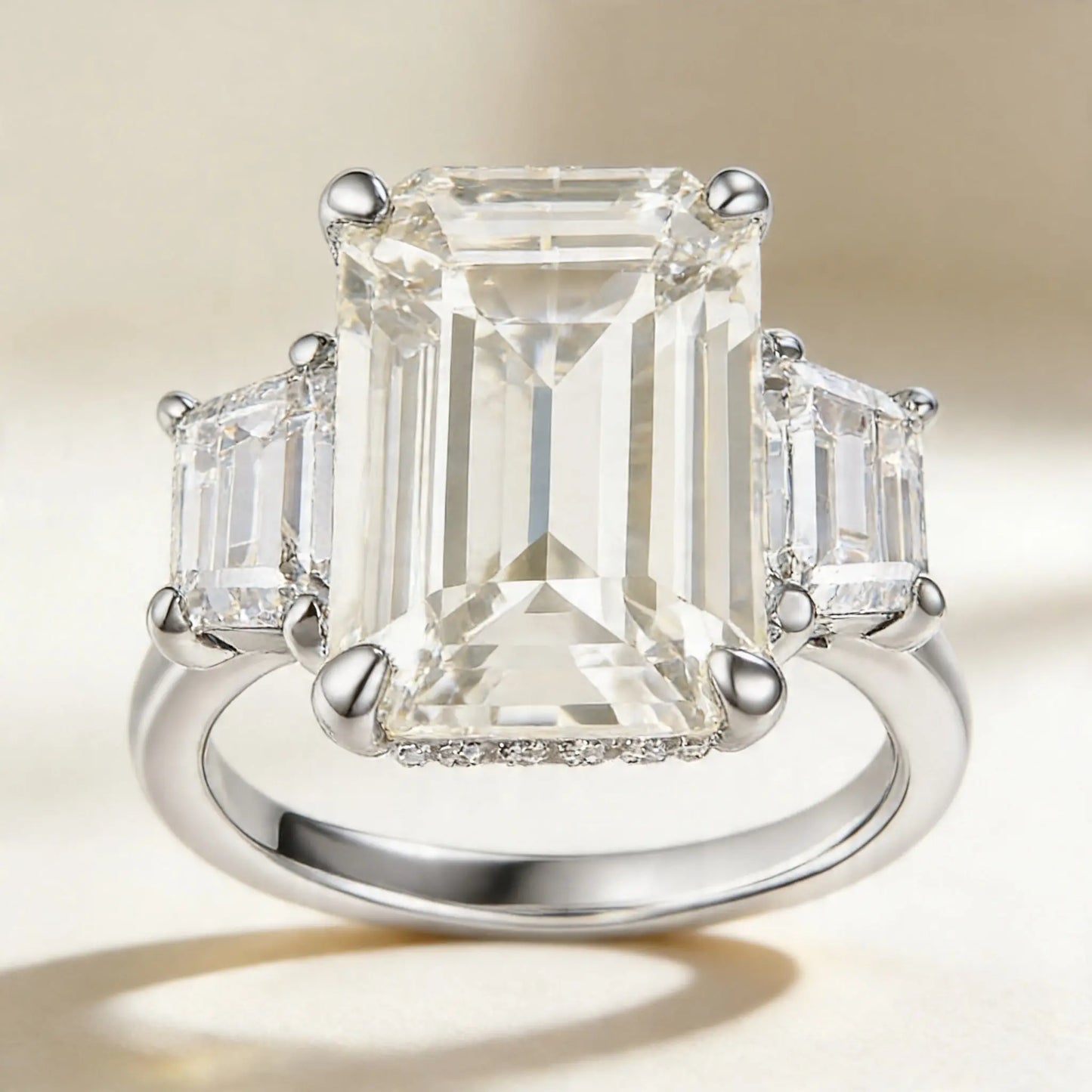 Natalie 3 Stone Ring in Diamond Crystalline