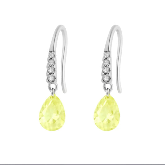 Natalie Crystalline Drops in Canary Yellow Anna Zuckerman