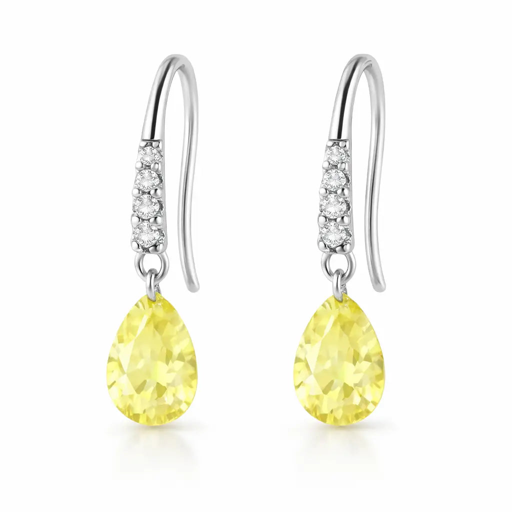Natalie Crystalline Drops in Canary Yellow Anna Zuckerman