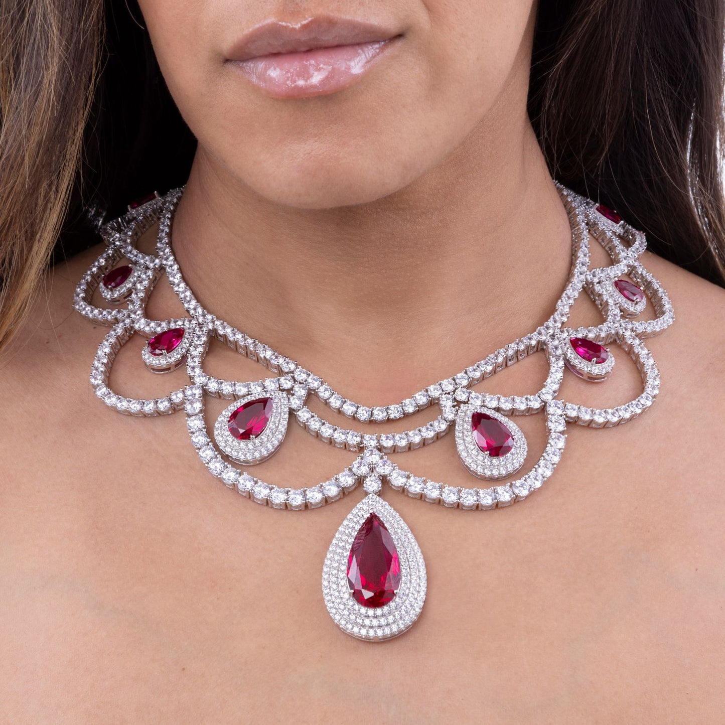 Elizabeth 41 Ruby Red Necklace