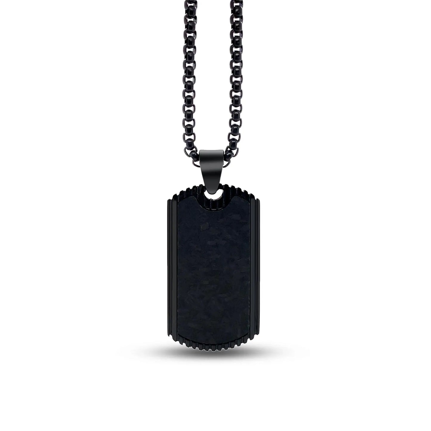 Noctis Textured Tag Necklace Anna Zuckerman