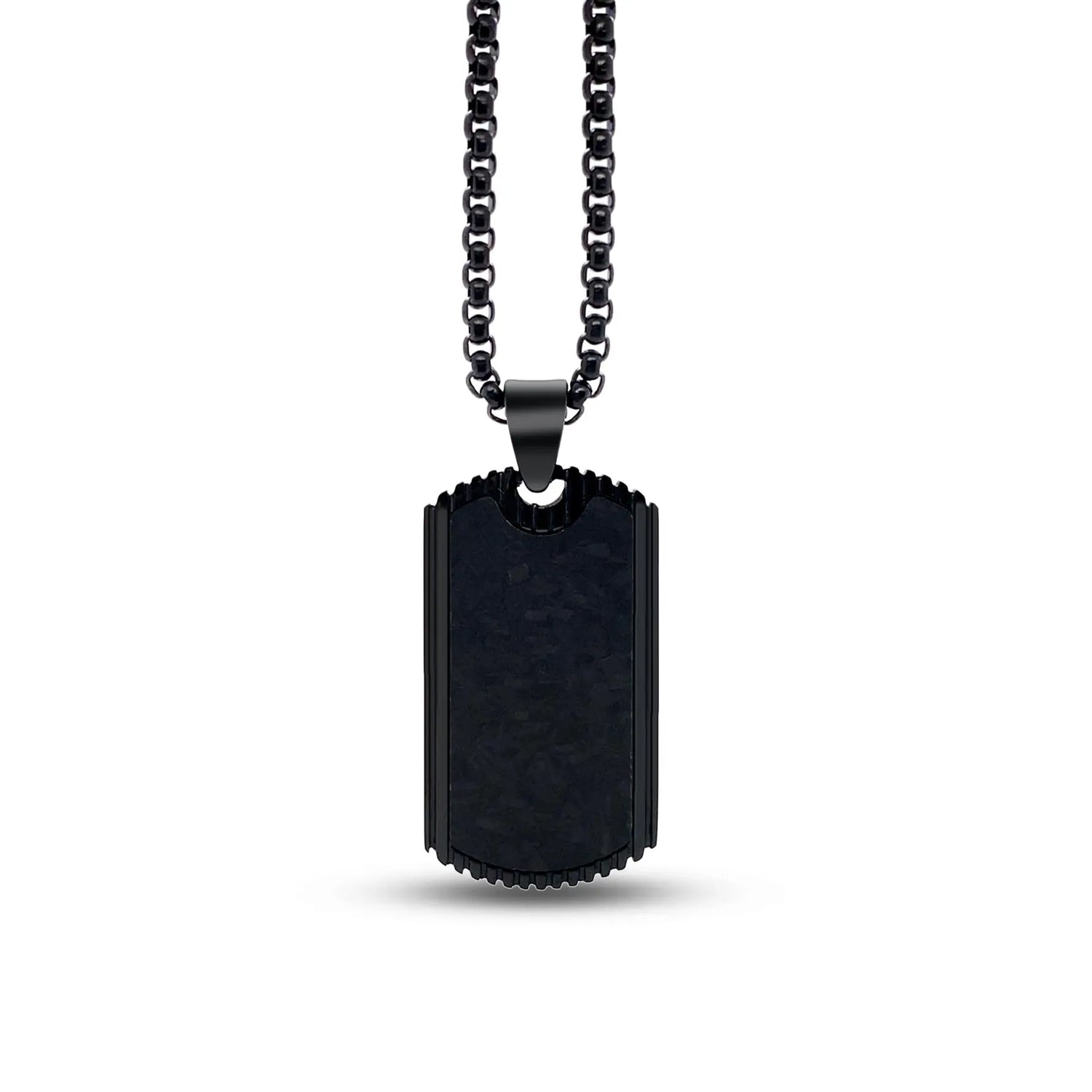 Noctis Textured Tag Necklace Anna Zuckerman