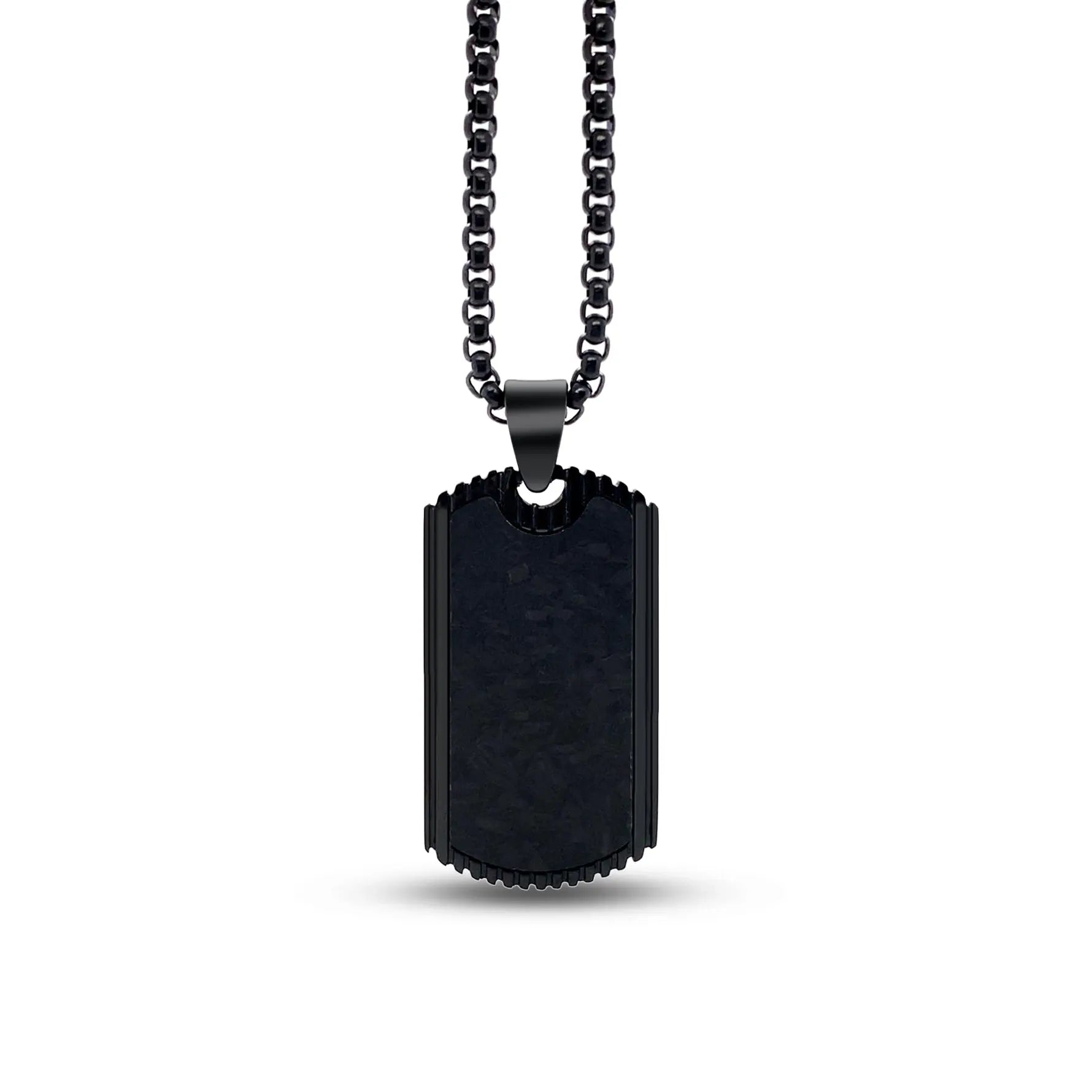 Noctis Textured Tag Necklace Anna Zuckerman