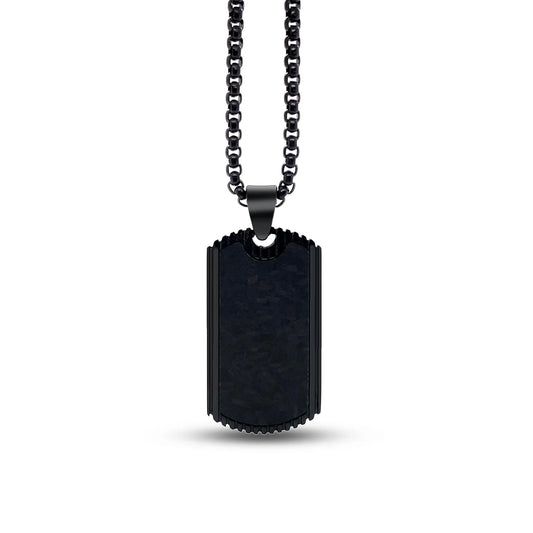 Noctis Textured Tag Necklace Anna Zuckerman