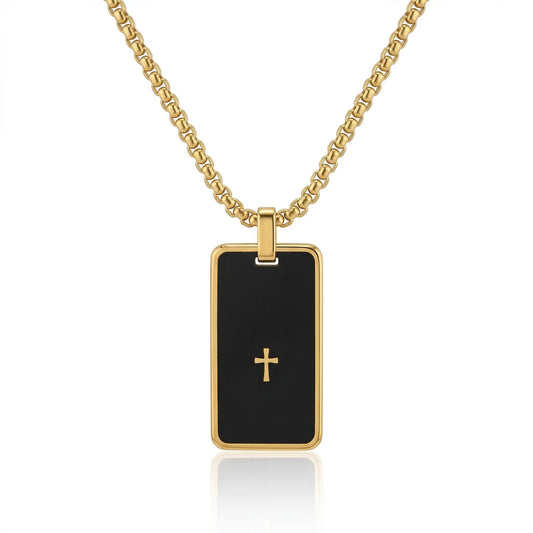 Noir Faith Tag Necklace Anna Zuckerman