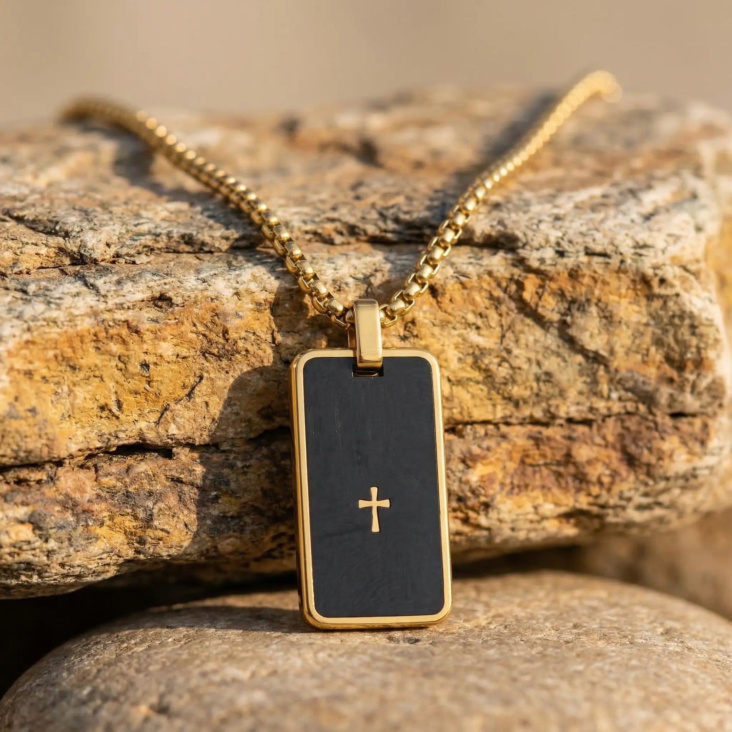 Noir Faith Tag Necklace Anna Zuckerman
