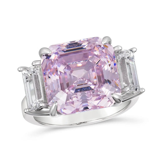 Ocean Drive 8 Carat Asscher Cut Ring Argyle Pink Anna Zuckerman