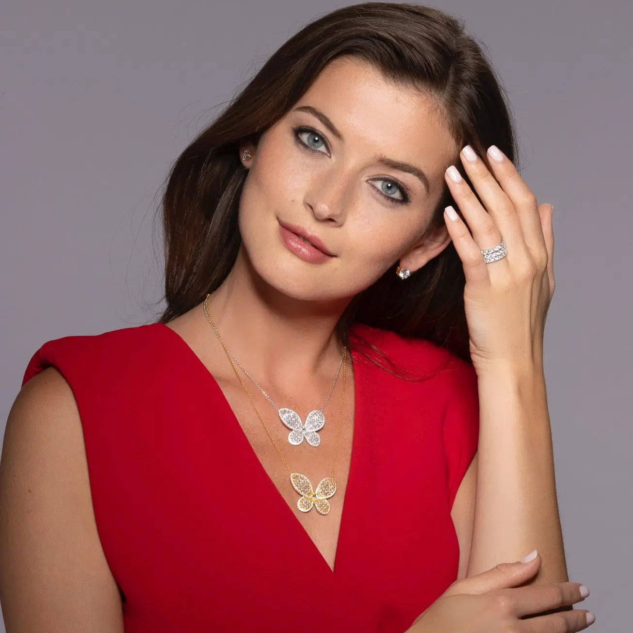 Olivia Butterfly Necklace Rose Gold Anna Zuckerman